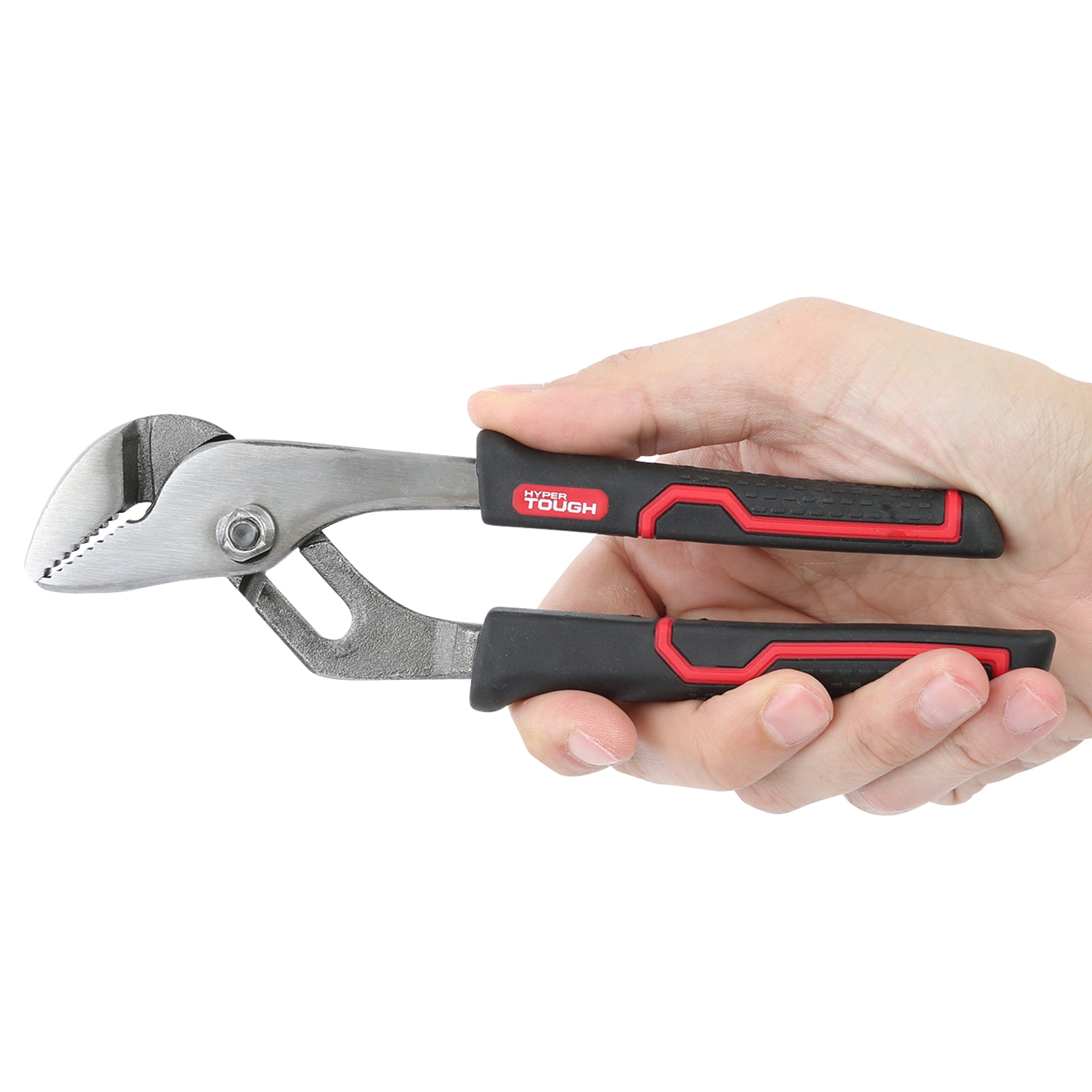 Hyper Tough 8-inch Groove Joint Pliers with Ergonomic Comfort Grips, Black 5368V