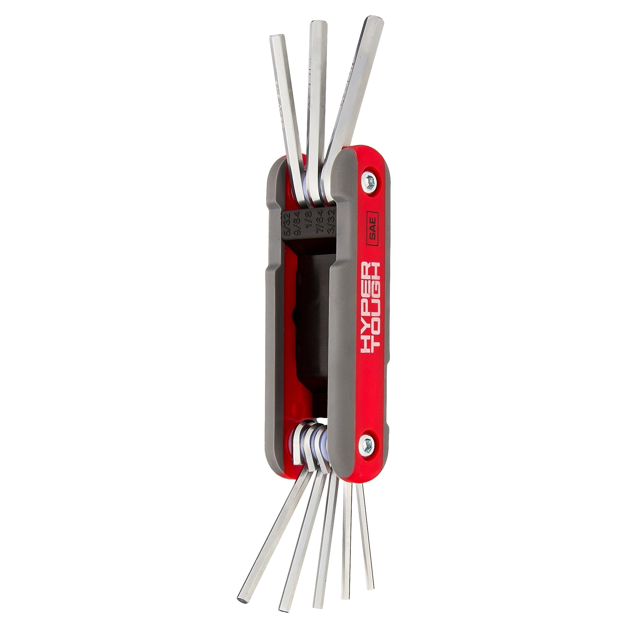 Hyper Tough Heavy-Duty Folding SAE Hex Key Set, 8 Pieces