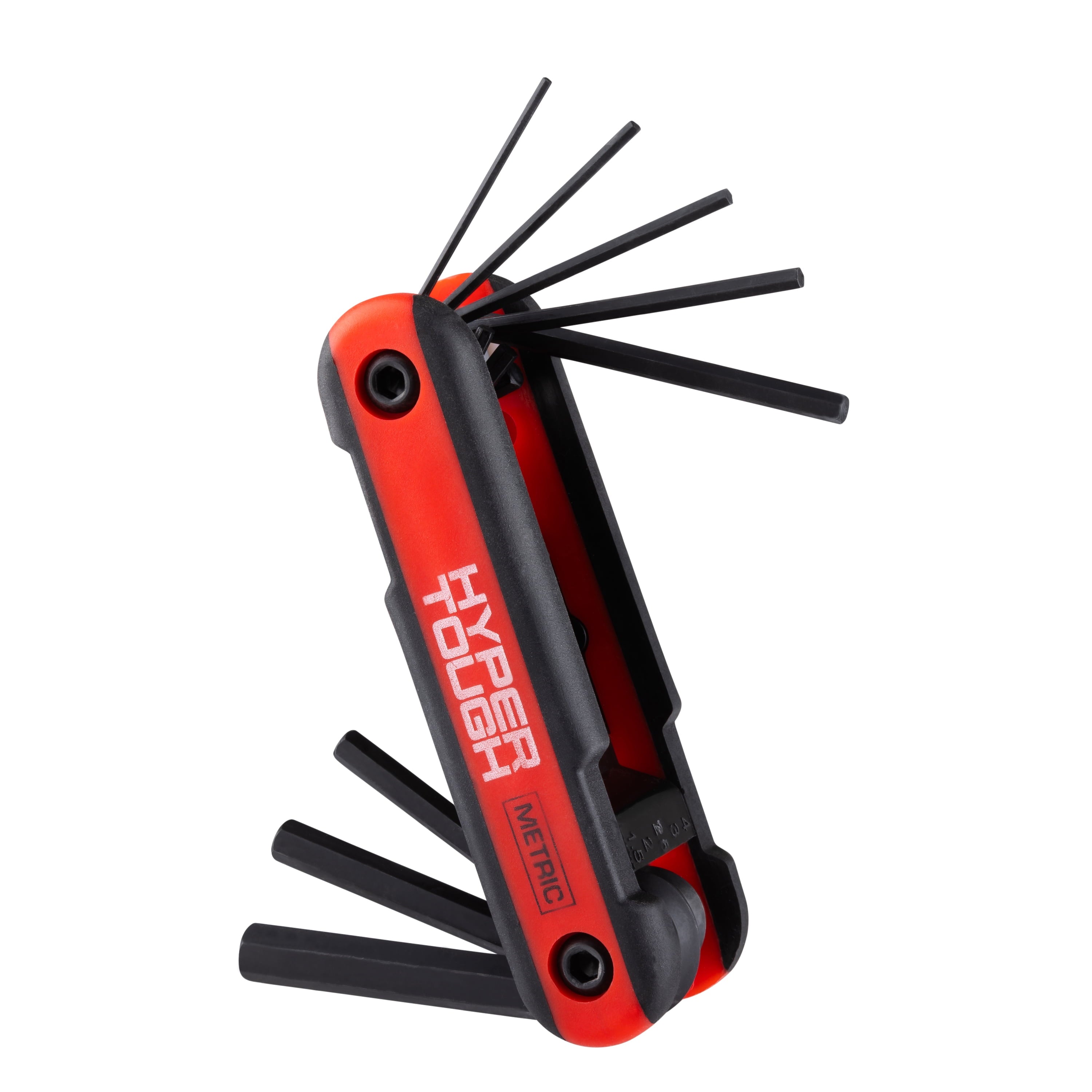 Hyper Tough Heavy-Duty Folding Metric Hex Key Set, 8 Pieces