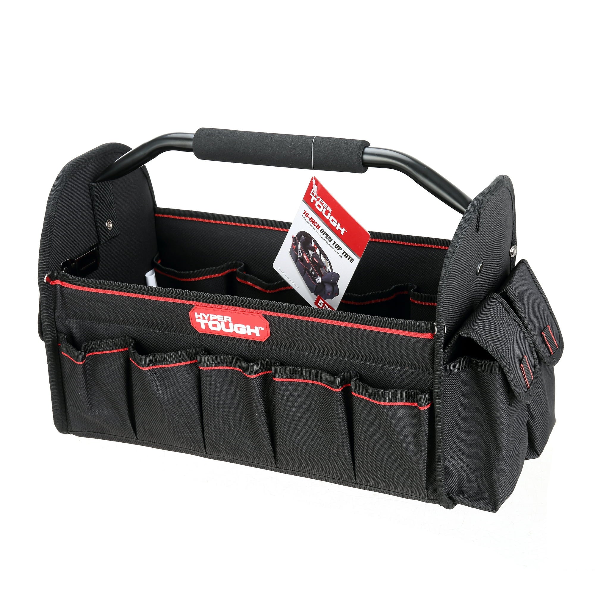 Hyper Tough 16-inch Open Top Tote with Soft Grip Handle