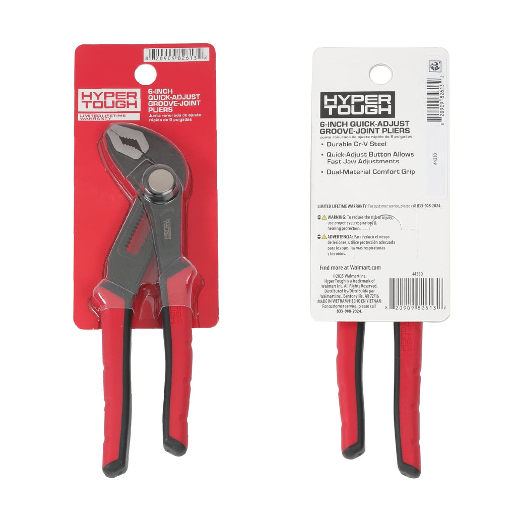 Hyper Tough 6-inch Quick Adjust Groove Joint Pliers