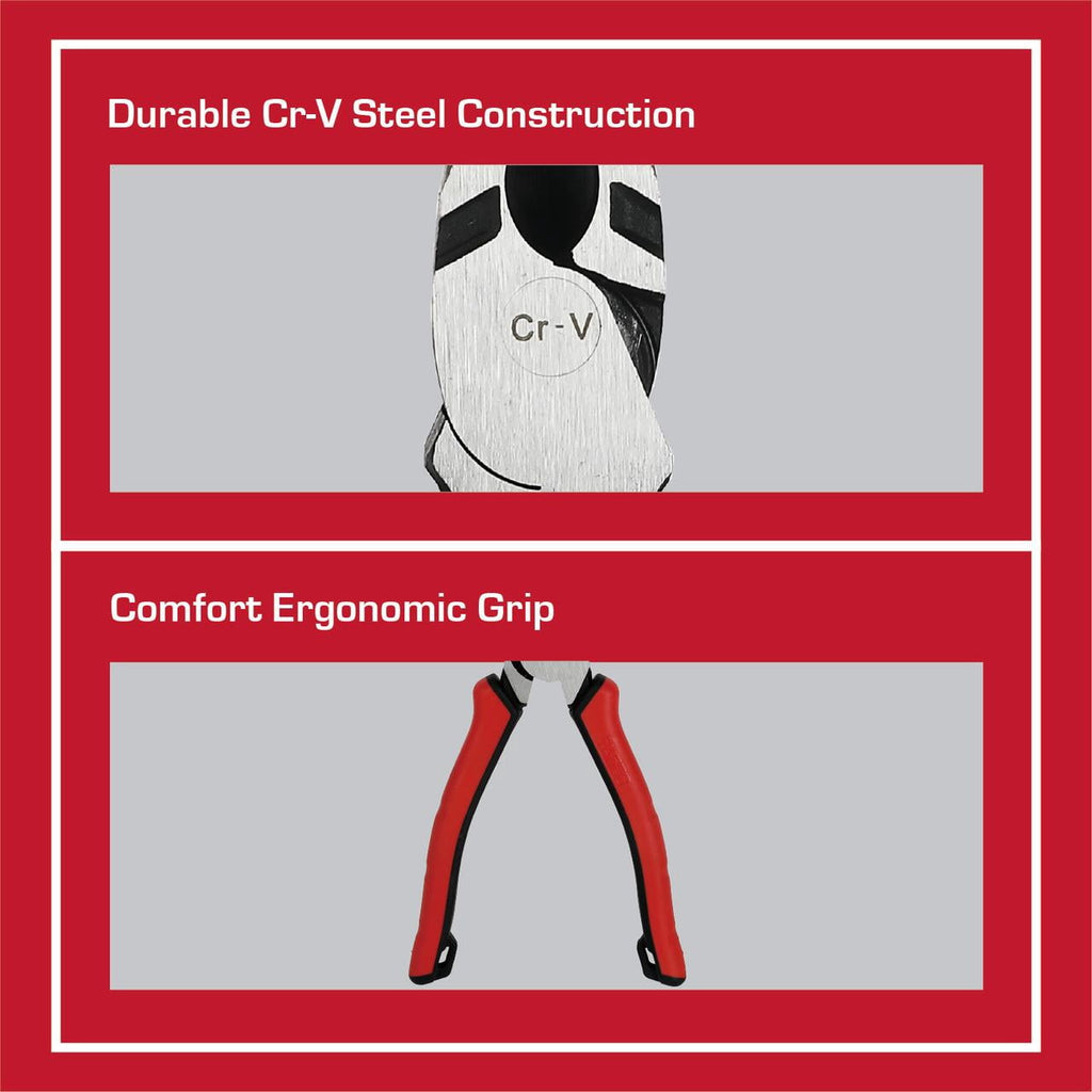 Hyper Tough 8-inch High Leverage Linesman Pliers with Dual Material Comfort Grips