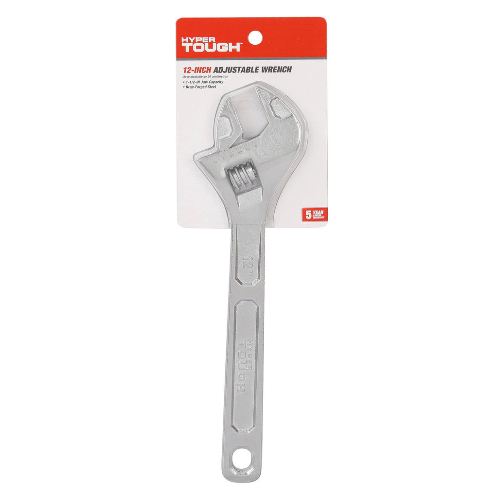 Hyper Tough 12-inch Adjustable Wrench, 1-3/4-inch Jaw Capacity