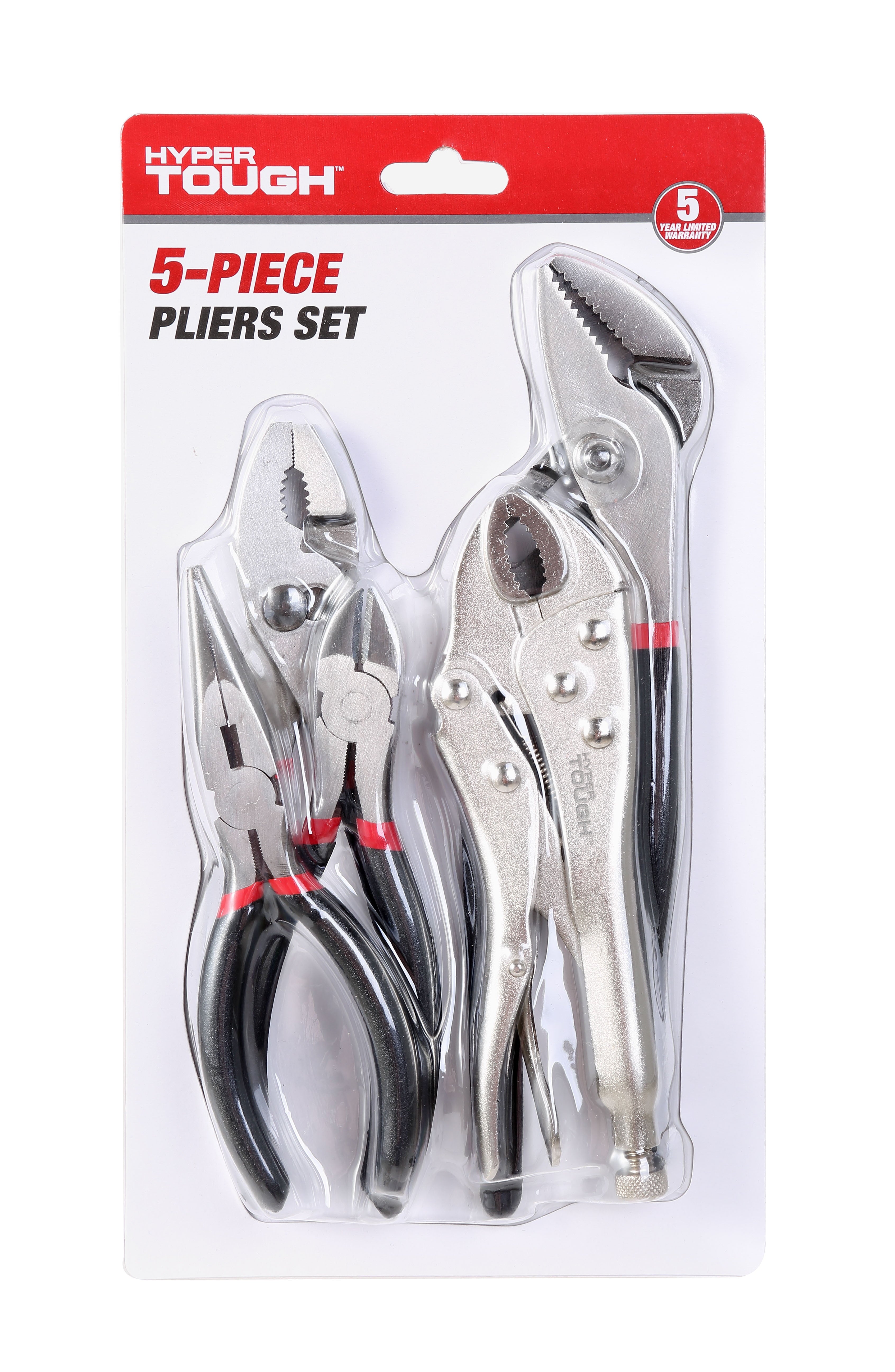 Hyper Tough 5pc Assorted Pliers Set