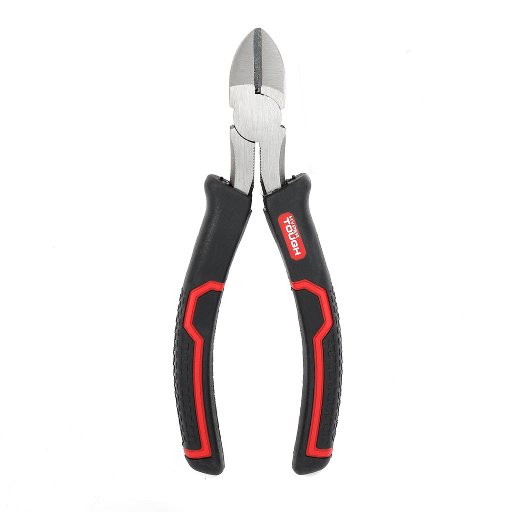 Hyper Tough 6-Inch Diagonal Cutting Pliers with Ergonomic Soft Grip Handles