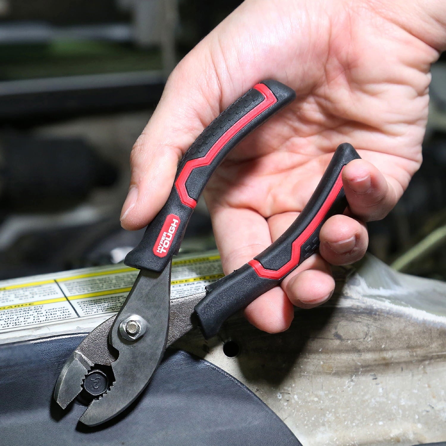 Hyper Tough 8-inch Slip Joint Pliers with Ergonomic Comfort Grips, Black, 5174V