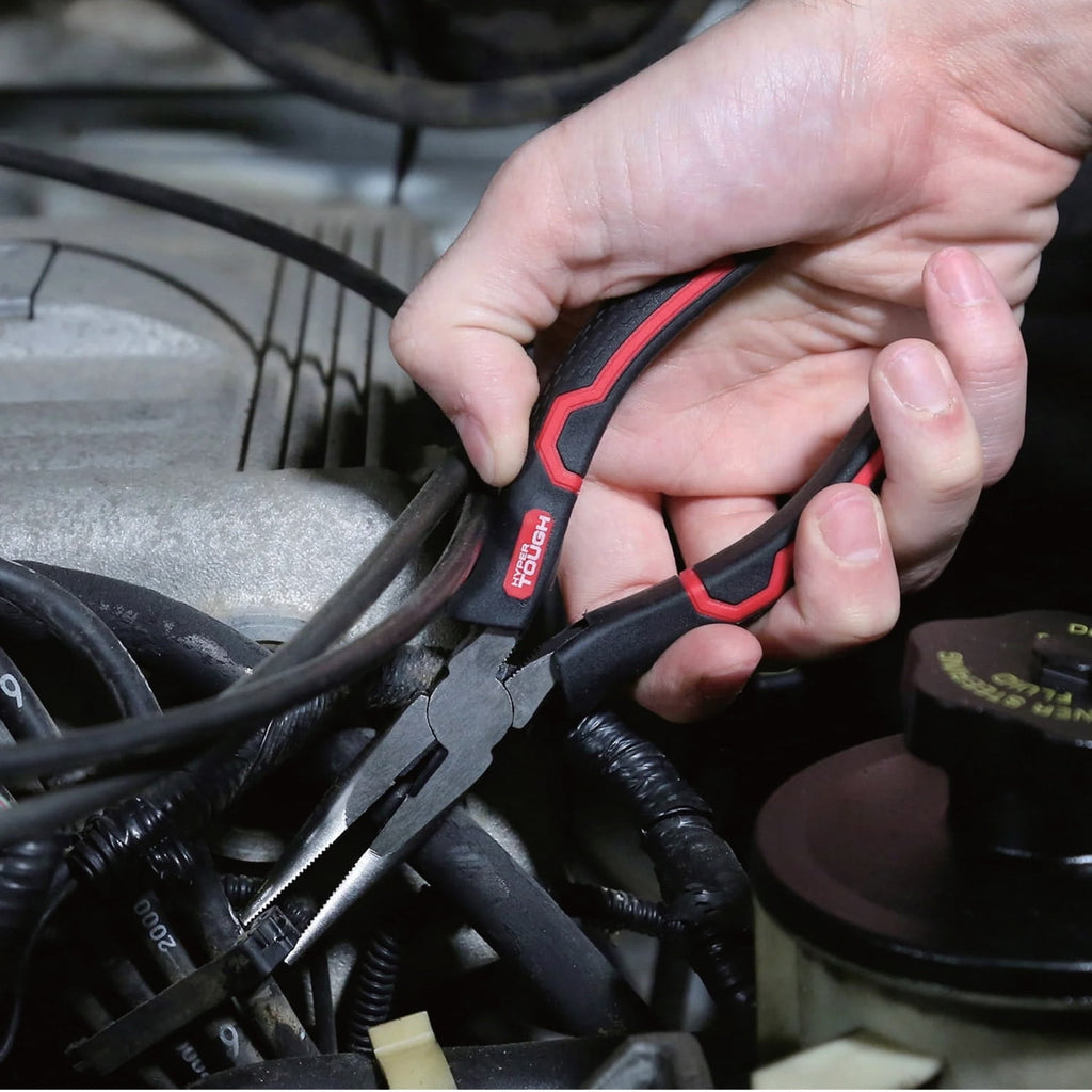 Hyper Tough 6-inch Long Nose Pliers with Ergonomic Soft Grip Handles