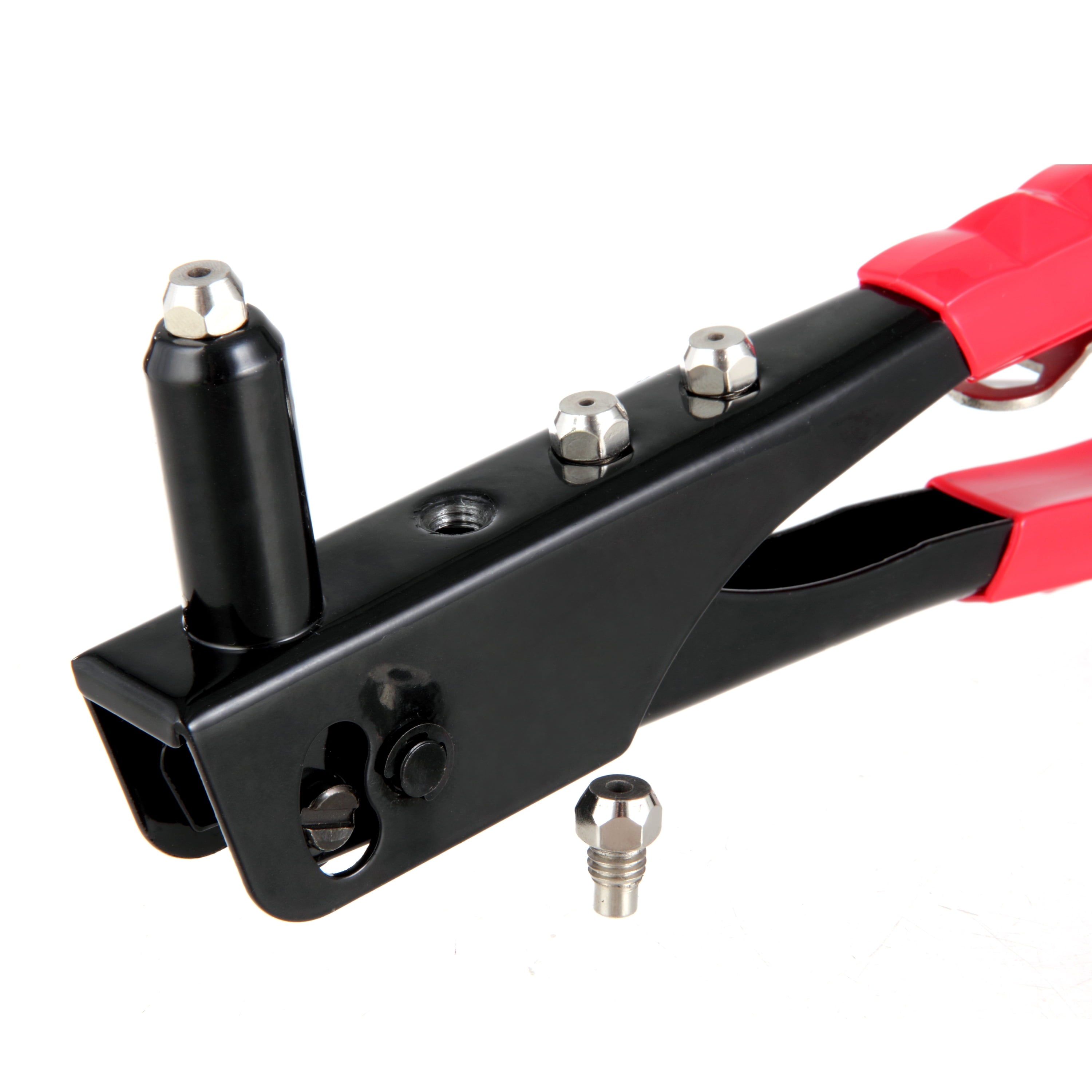 Hyper Tough 9.5 inch Rivet Tool with 40 Assorted Rivets TN12556J, Black and Red