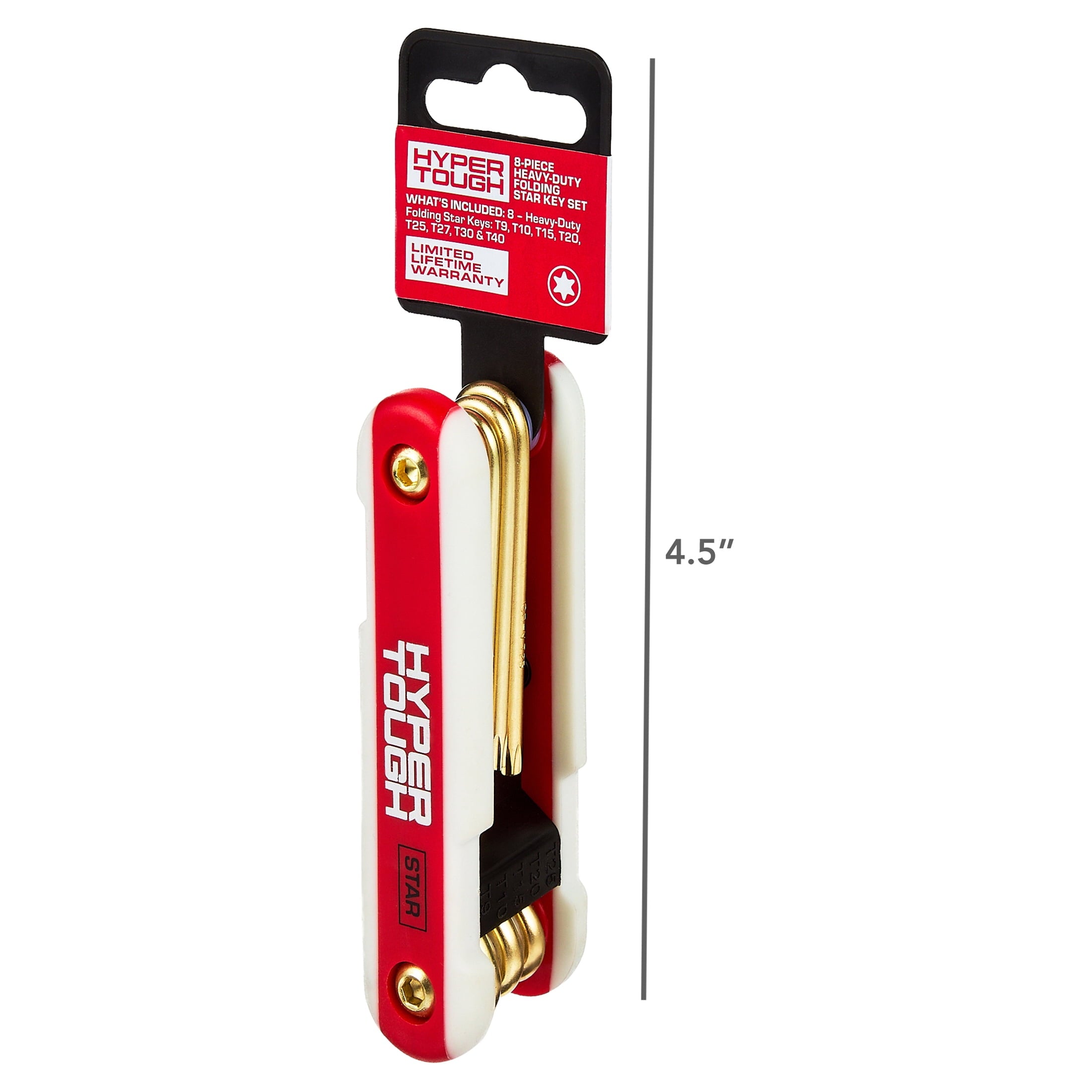 Hyper Tough Heavy-Duty Folding Star Hex Key Set, 8 Pieces