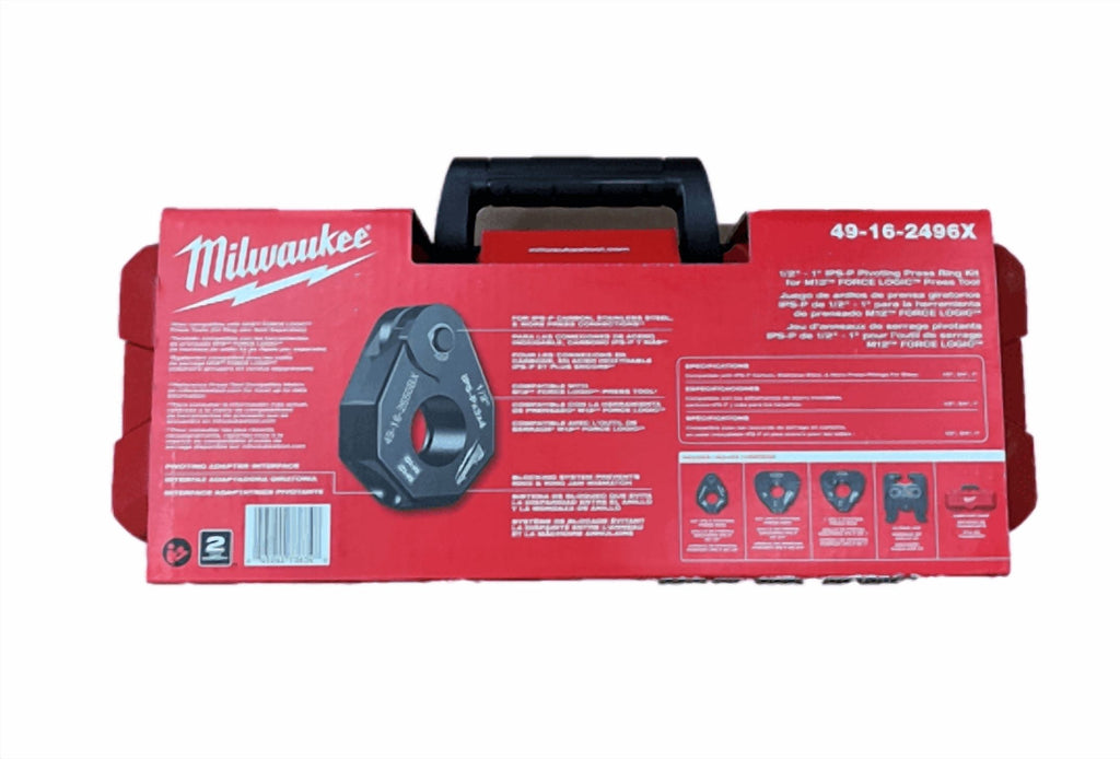 MILWAUKEE IPS-P Pivoting Press Ring Kit for M12 FORCE LOGIC Tool – Compatible with Viega, Apollo & More (49-16-2496X)