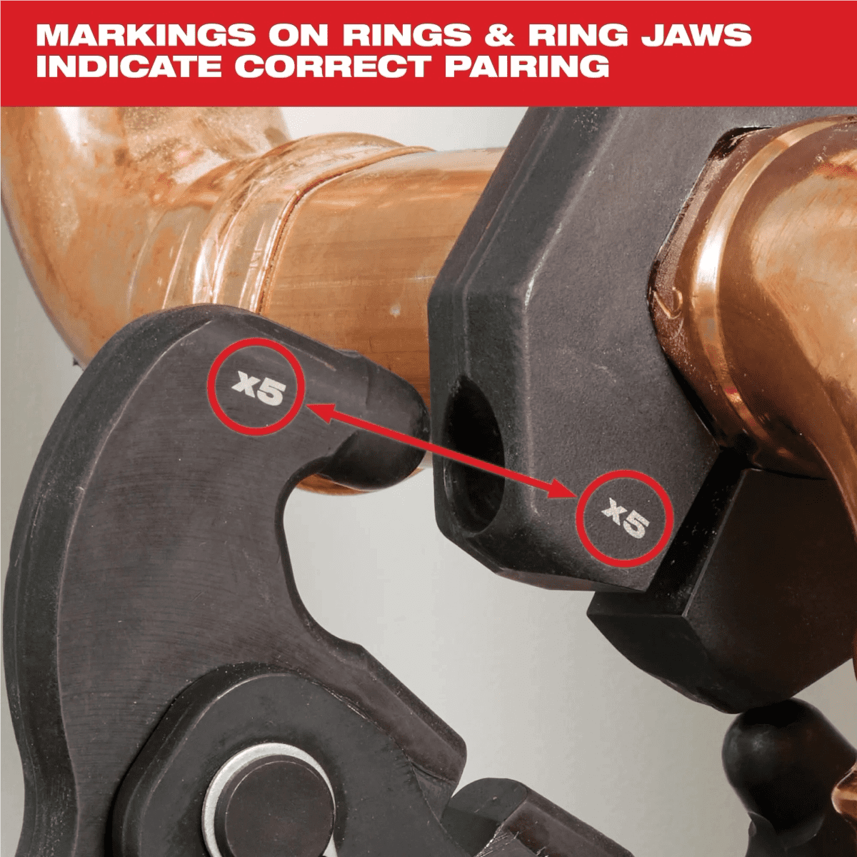 Milwaukee Tool 2-1/2 Inch - 4 Inch CTS-V Pivoting Press Ring Kit for M18 FORCE LOGIC Press Tools
