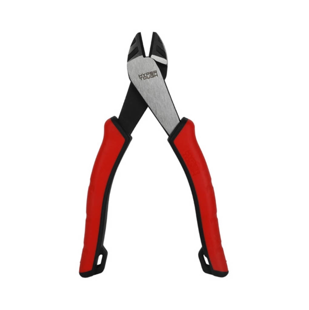 Hyper Tough 8-inch High Leverage Diagonal Pliers with Dual Material Comfort Grips