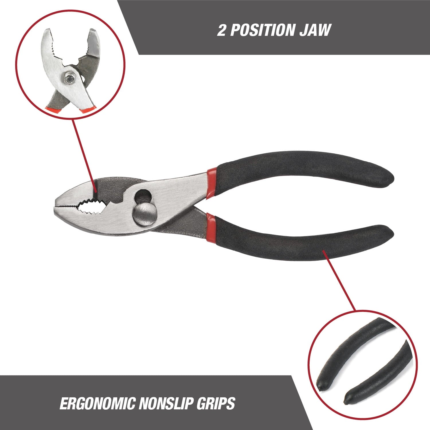 Hyper Tough 2-Piece 6-inch Pliers Set with Slip-Joint and Long Nose Pliers