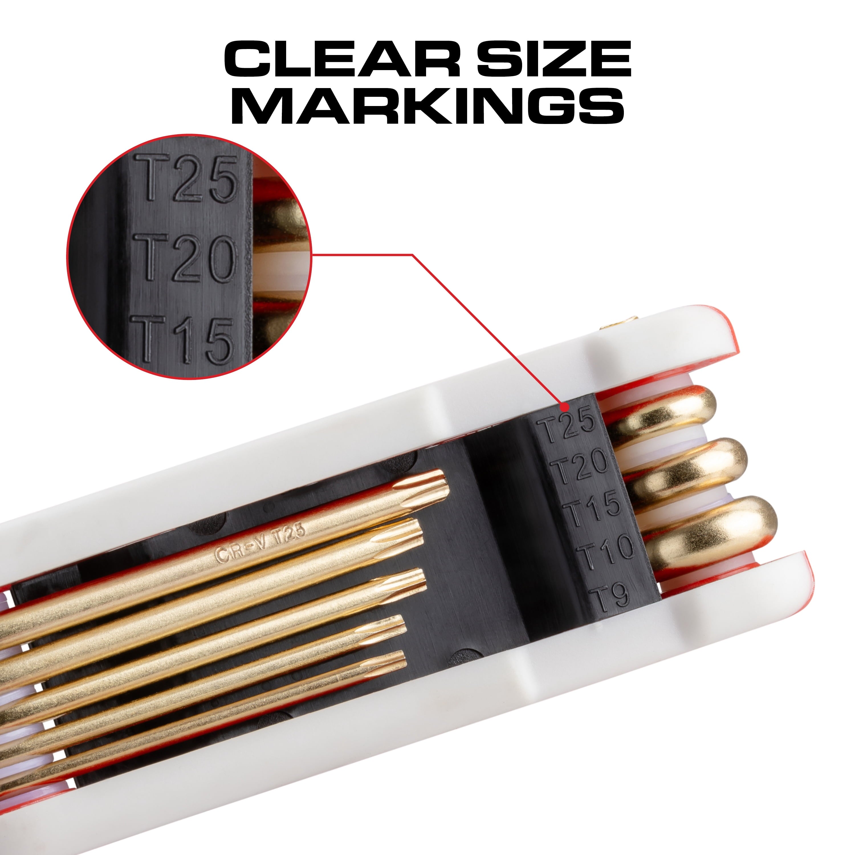 Hyper Tough Heavy-Duty Folding Star Hex Key Set, 8 Pieces