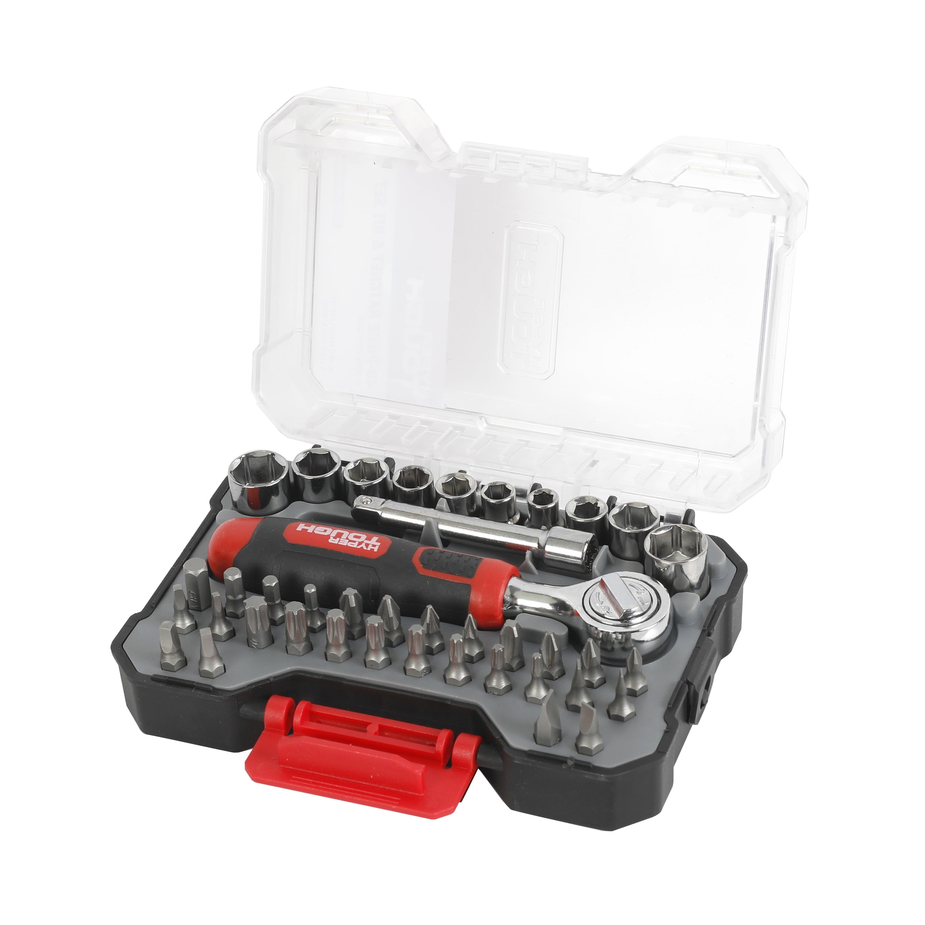 Hyper Tough 40-Piece Ratchet with Sockets and Bits in Click Fit Case