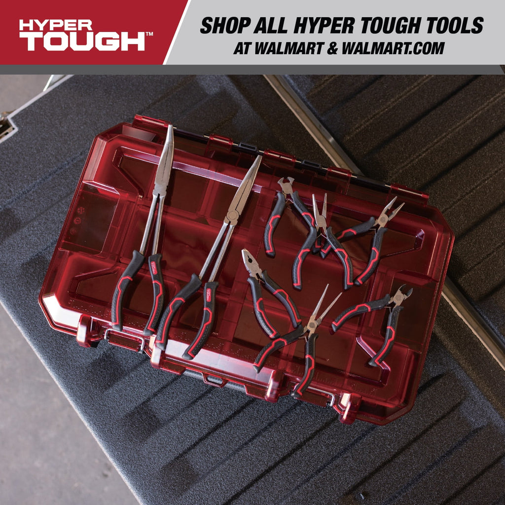 Hyper Tough 6-inch Long Nose Pliers with Ergonomic Soft Grip Handles