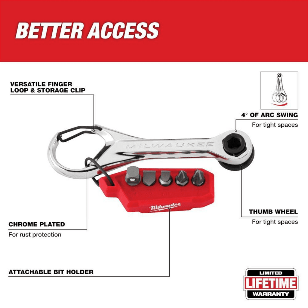 Milwaukee Tool 7-in-1 Multi-Bit Mini Ratchet