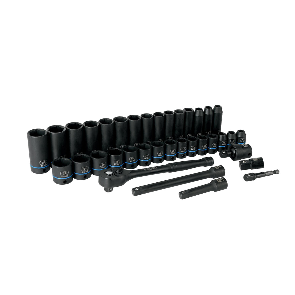 Hyper Tough 36-Piece 3/8-inch Drive Metric CRMO Impact Socket Set (mm)