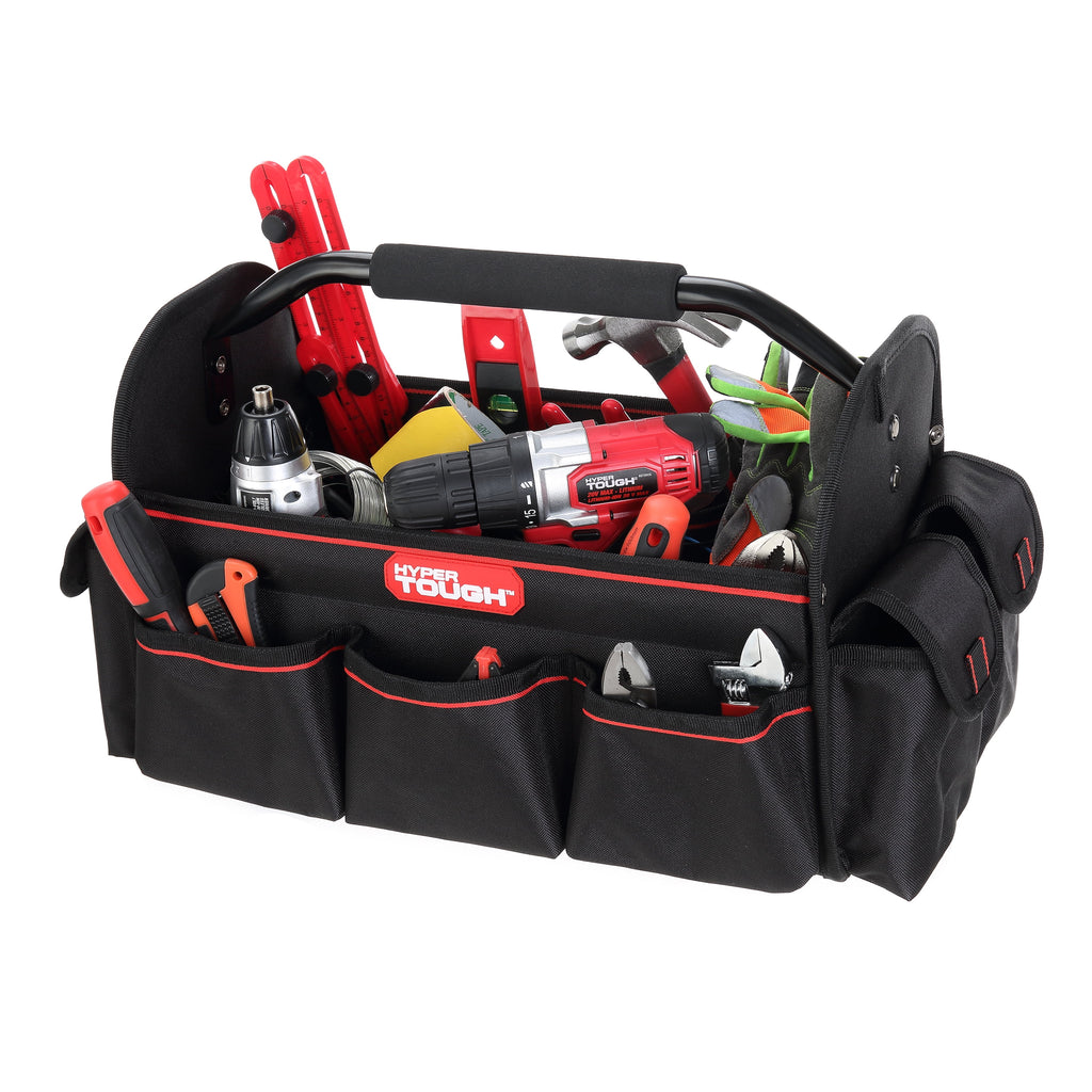 Hyper Tough 16-inch Open Top Tote with Soft Grip Handle