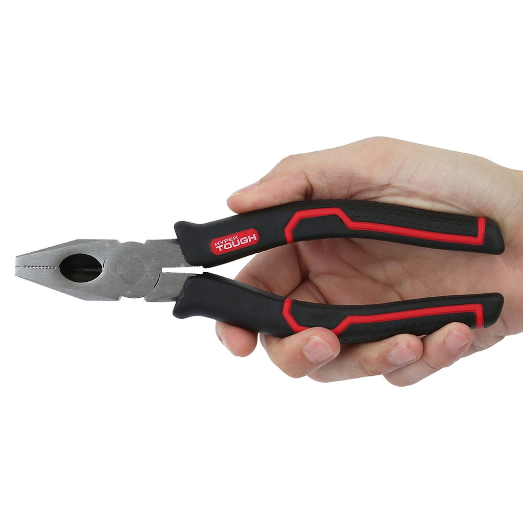 Hyper Tough 8-inch Linesman Pliers with Ergonomic Soft Grips, 5176V